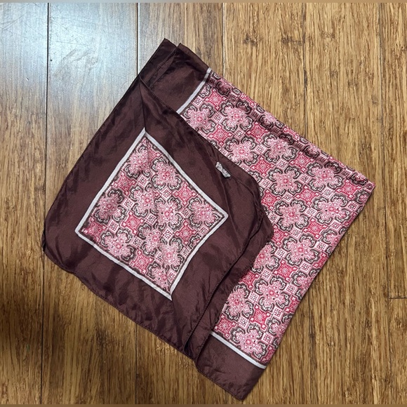 Vintage 1960-70’s LIBERTY of London Silk Scarf Made In England Brown/Red/Pink - Picture 10 of 16